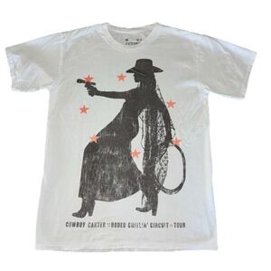 Beyonce Most Wanted Tee M White Cowboy Carter Tour 2025‎ Merch NEW *spot